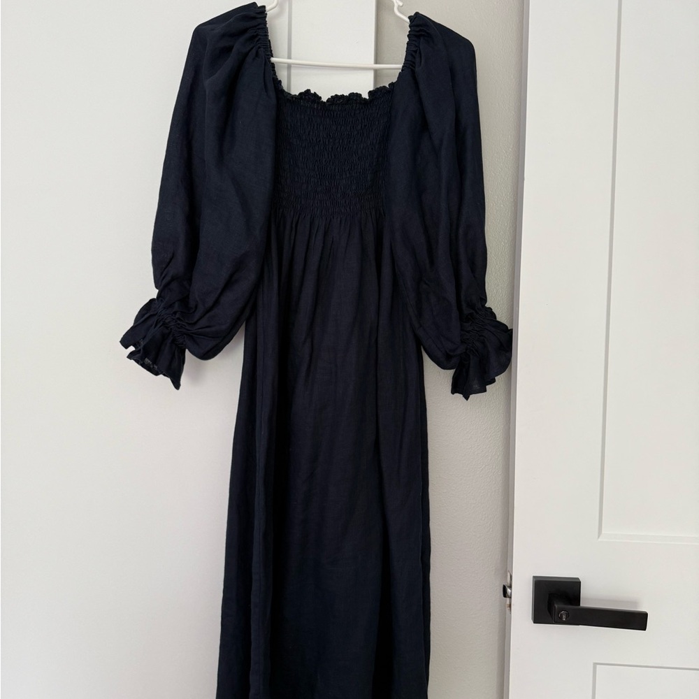 Sleeper Navy Midi Dress